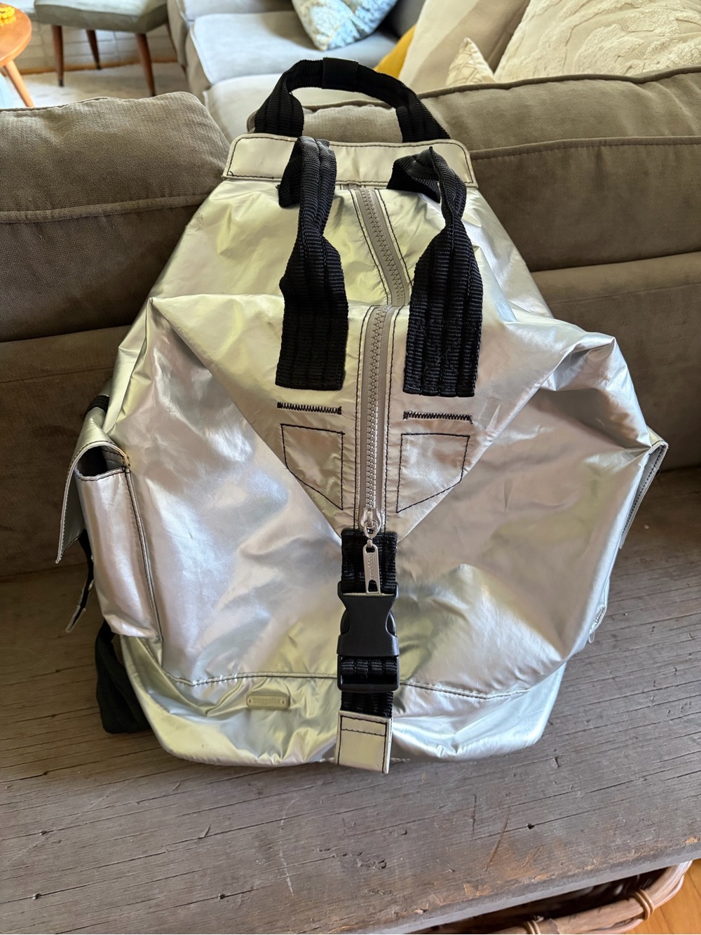 Silver Geometric Triangle Backpack Baggallini